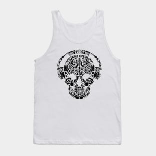 Metal Detecting Dig Life Skull with Headphones Tank Top